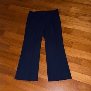 Vintage women straight trouser navy no pockets straightline stretchy M - L
